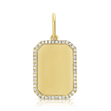 Load image into Gallery viewer, 14k Gold &amp; Diamond Dog Tag Charm