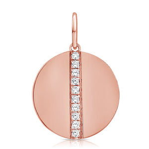 14k Gold & Diamond Circle Charm
