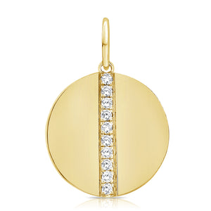 14k Gold & Diamond Circle Charm