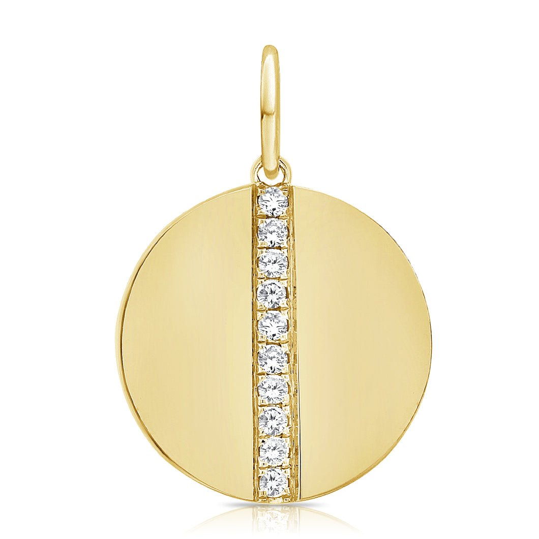 14k Gold & Diamond Circle Charm