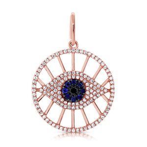 14k Gold & Diamond Evil Eye Charm