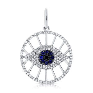 14k Gold & Diamond Evil Eye Charm