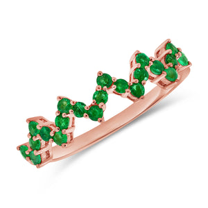14k Gold & Green Emerald Heartbeat Ring