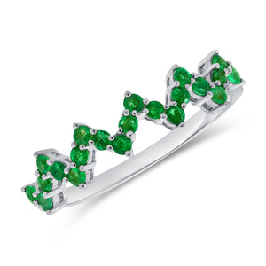 14k Gold & Green Emerald Heartbeat Ring