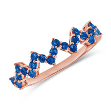 Load image into Gallery viewer, 14k Gold &amp; Blue Sapphire Heartbeat Ring