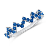 14k Gold & Blue Sapphire Heartbeat Ring - 0.45ct