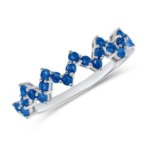 14k Gold & Blue Sapphire Heartbeat Ring