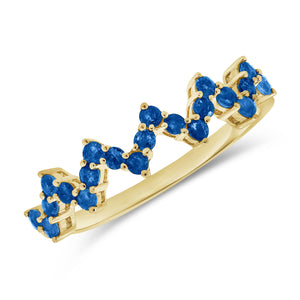 14k Gold & Blue Sapphire Heartbeat Ring