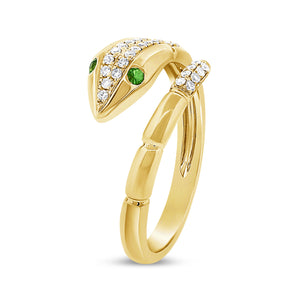 14k Gold & Diamond Snake Ring
