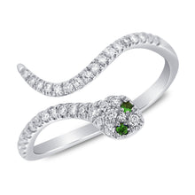 Load image into Gallery viewer, 14k Gold &amp; Diamond Snake Pinky Ring