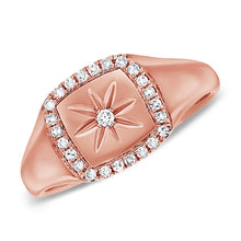 Load image into Gallery viewer, 14k Gold &amp; Diamond Signet Ring