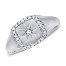 Load image into Gallery viewer, 14k Gold &amp; Diamond Signet Ring