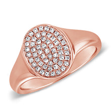 Load image into Gallery viewer, 14k Gold &amp; Diamond Oval Signet Ring