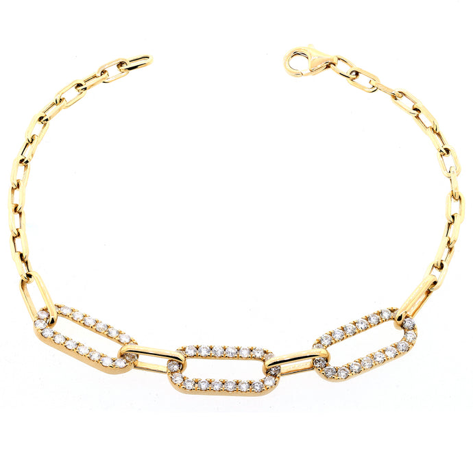 14k Gold & Diamond Link Bracelet