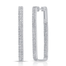 Load image into Gallery viewer, 14k Gold &amp; Diamond Rectangle Hoops