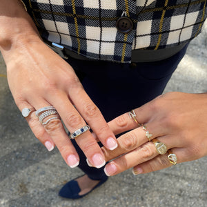 14k Gold Blue Sapphire & Diamond Ring