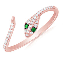 Load image into Gallery viewer, 14k Gold &amp; Diamond Snake Wrap Ring