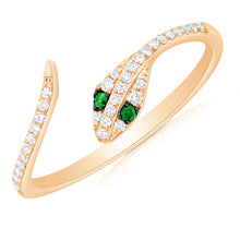 Load image into Gallery viewer, 14k Gold &amp; Diamond Snake Wrap Ring