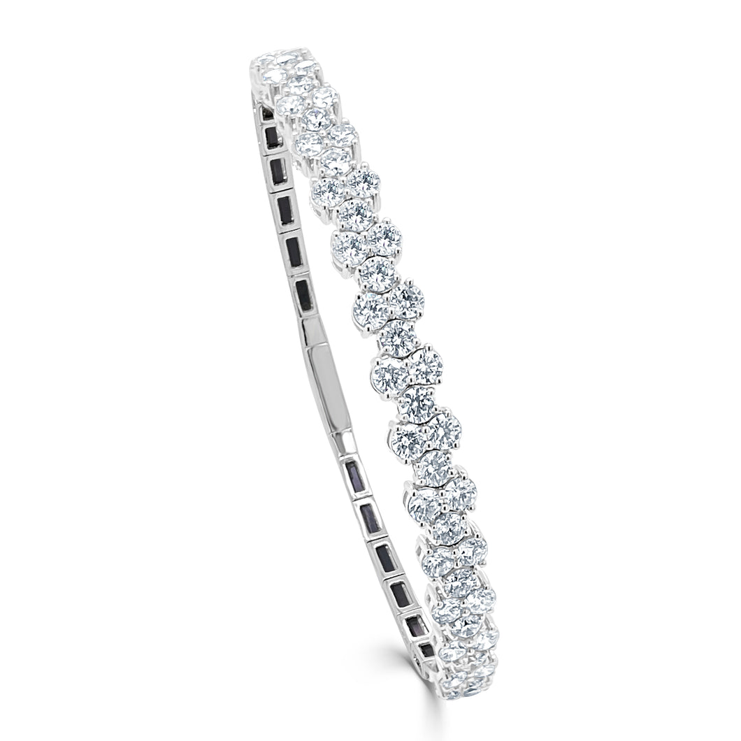 14k Gold & Diamond Flexible Bangle
