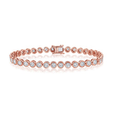 Load image into Gallery viewer, 14k Gold Bezel Diamond Tennis Bracelet
