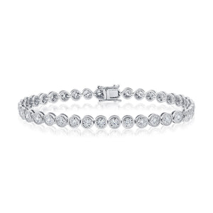 14k Gold Bezel Diamond Tennis Bracelet