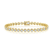 Load image into Gallery viewer, 14k Gold Bezel Diamond Tennis Bracelet