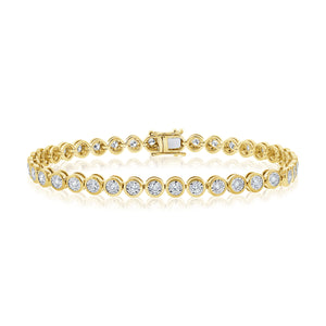 14k Gold Bezel Diamond Tennis Bracelet