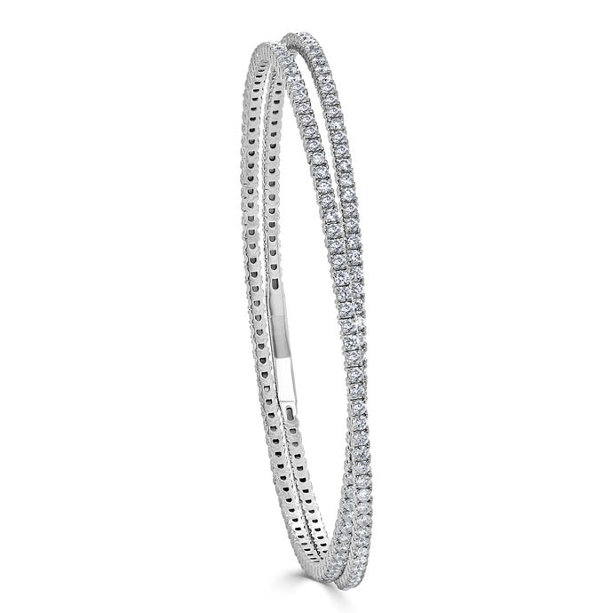 14K Gold & Diamond Flexible Bangle