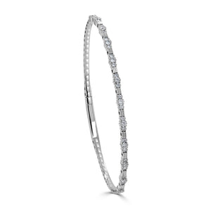 14k Gold & Diamond Flexible Bangle