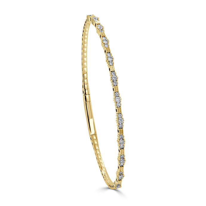 14k Gold & Diamond Flexible Bangle