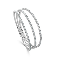 Load image into Gallery viewer, 14K Gold &amp; Diamond 3-Row Flexible Bangle