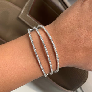 14K Gold & Diamond 3-Row Flexible Bangle