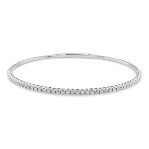 14k Gold & Diamond Flexible Bangle