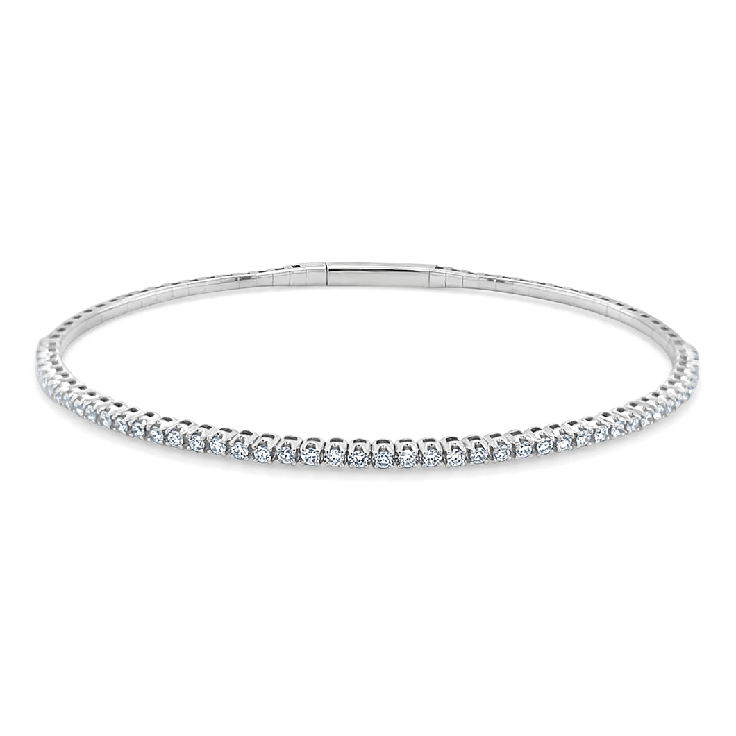 14k Gold & Diamond Flexible Bangle