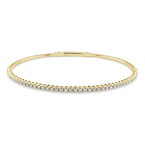 14k Gold & Diamond Flexible Bangle