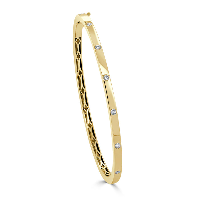 14k Gold & Diamond Bangle