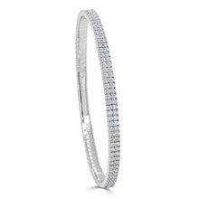 Load image into Gallery viewer, 14k Gold &amp; Diamond Double Row Flexible Bangle