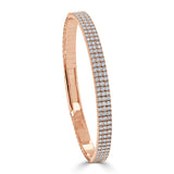 14k Gold & Diamond 3-Row Flexible Bangle Bracelet - 3.40ct