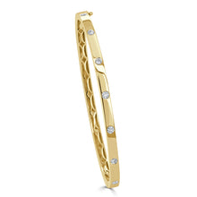 Load image into Gallery viewer, 14K Gold &amp; Diamond Bangle