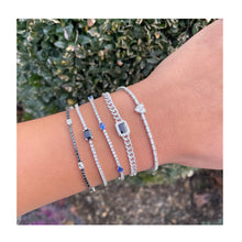 Load image into Gallery viewer, 14k Gold Diamond &amp; Sapphire Link Bracelet