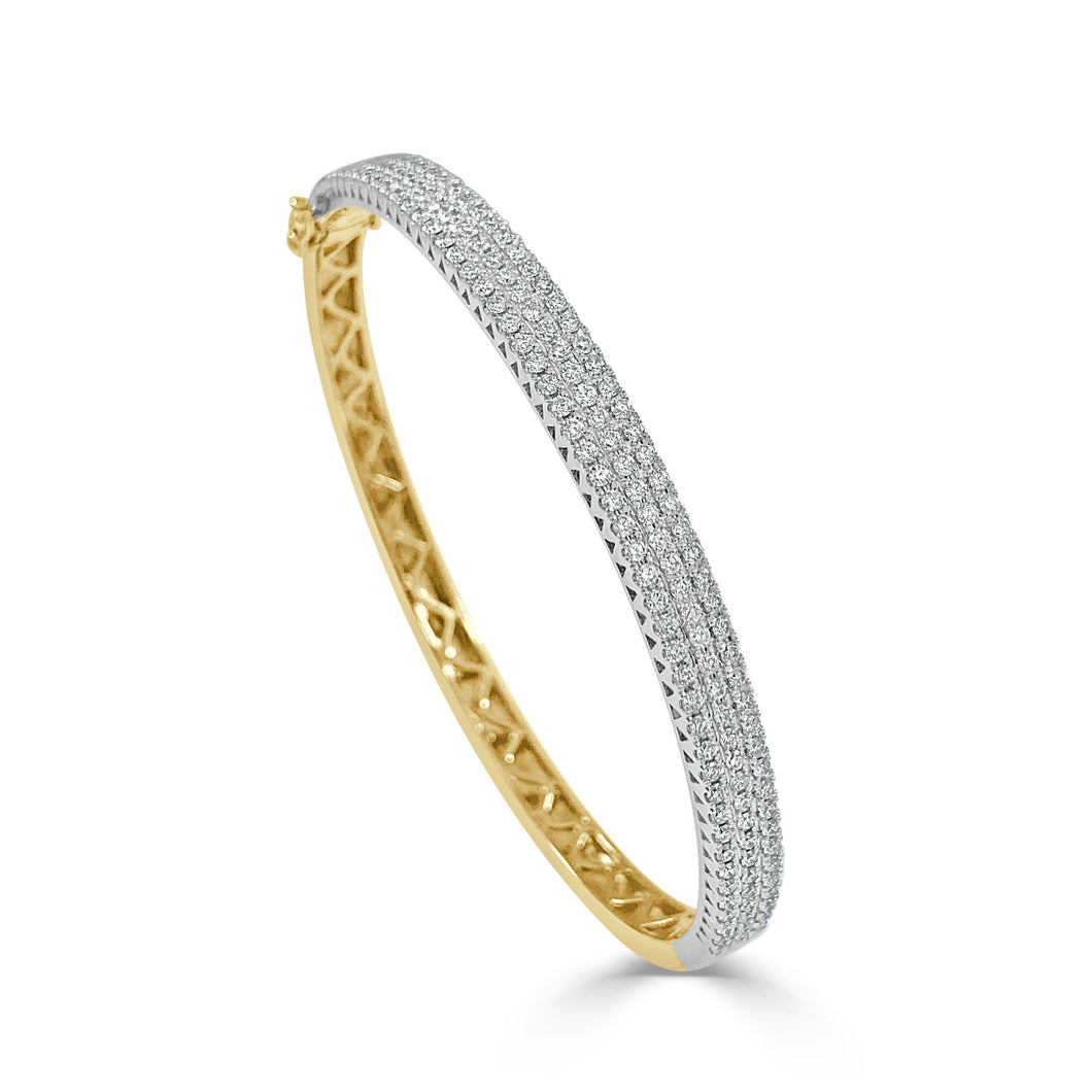 14k Gold & Diamond Bangle
