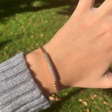 Load image into Gallery viewer, 14k Gold &amp; Diamond Beaded Bangle