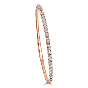 14k Gold & Diamond Flexible Bangle