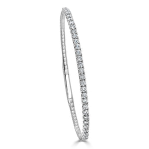 14k Gold & Diamond Flexible Bangle