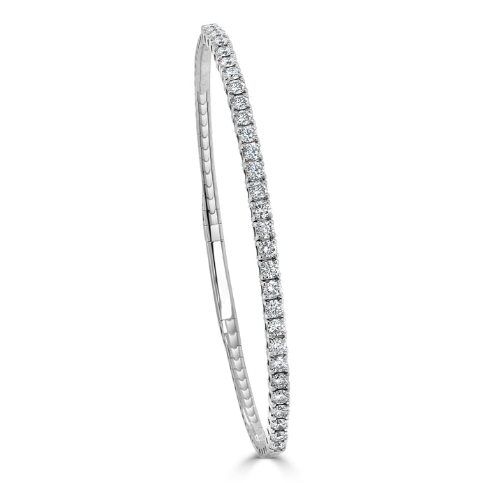 14k Gold & Diamond Flexible Bangle