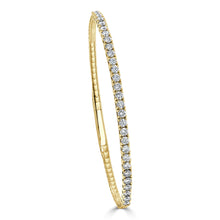 Load image into Gallery viewer, 14k Gold &amp; Diamond Flexible Bangle