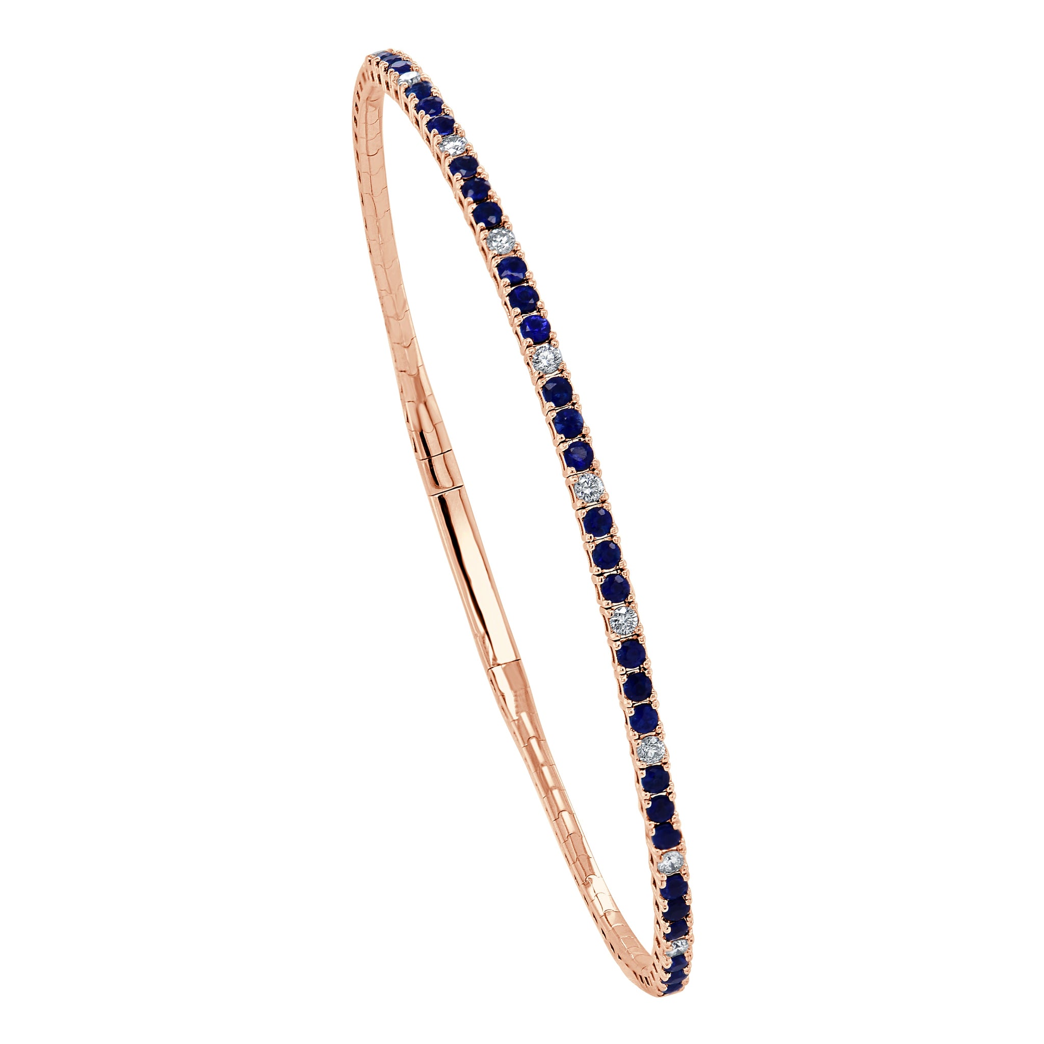 Flower Diamond Flexible Bangle Bracelet (0.43 ct.) in 14K Gold