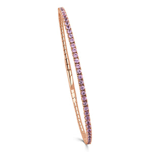 14K Gold & Pink Sapphire Flexible Bangle