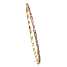 Load image into Gallery viewer, 14K Gold &amp; Pink Sapphire Flexible Bangle