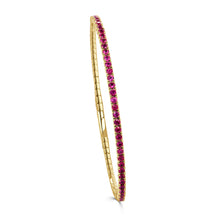 Load image into Gallery viewer, 14K Gold &amp; Ruby Flexible Bangle